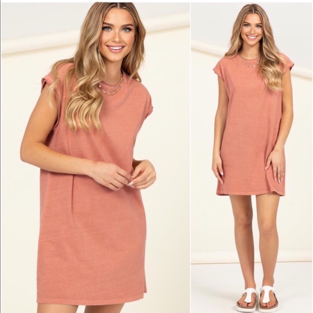 ANTIQUE ROSE MINI T-SHIRT SUMMER DRESS